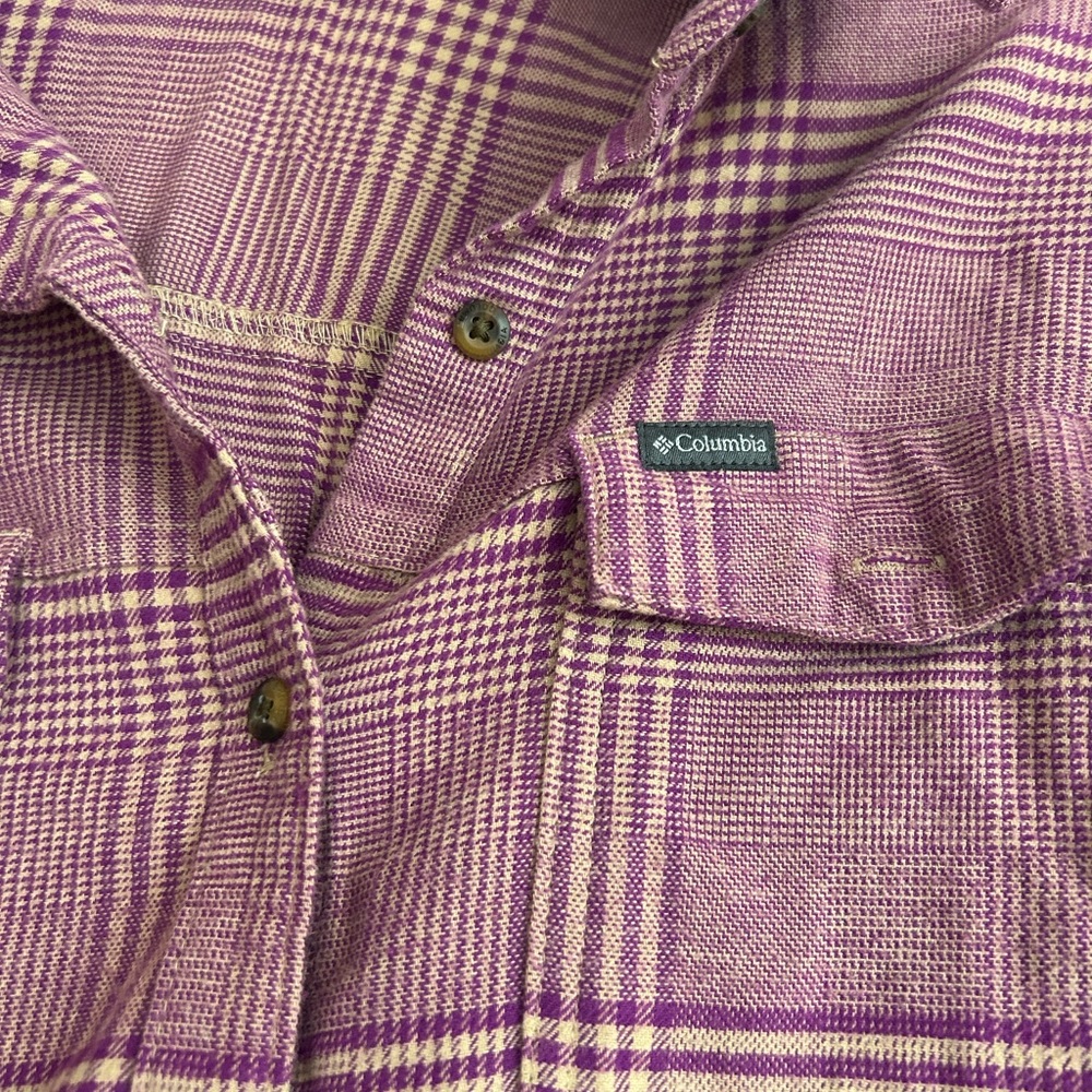 Columbia Purple Plaid Shirt